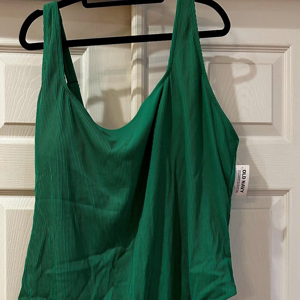 NWT Old Navy Textured-Rib One-Piece Swimsuit in Green